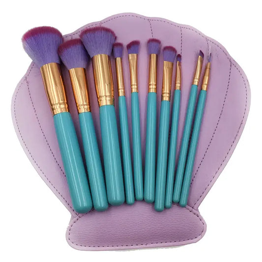 Mermaid Clam Shell Makeup Brush Set